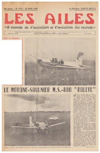 Morane-Saulnier MS.880-01 Rallye prototype - Les Ailes - No. 1,775 - 30 Avril 1960 1.......jpg