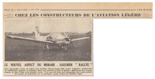 Morane-Saulnier MS.880-01 Rallye prototype - Les Ailes - No. 1,774 - 23 Avril 1960.......jpg