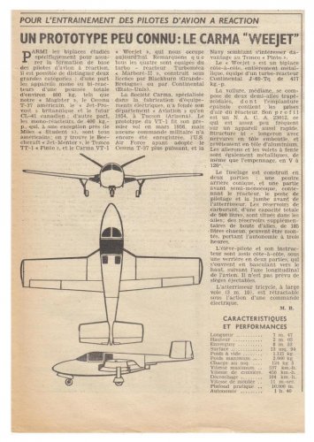 Carma VT-1 Weejet jet trainer prototype - Les Ailes - No. 1,751 - 14 Novembre 1959.......jpg