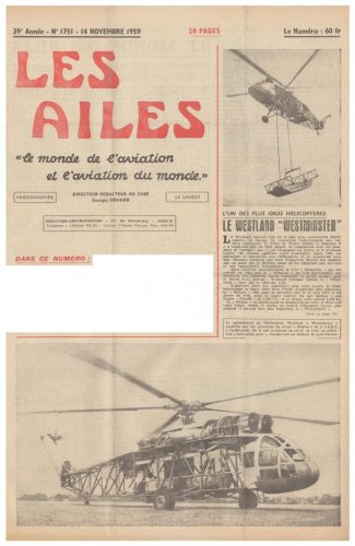 Westland Westminster helicopter prototype - Les Ailes - No. 1,751 - 14 Novembre 1959 1.......jpg