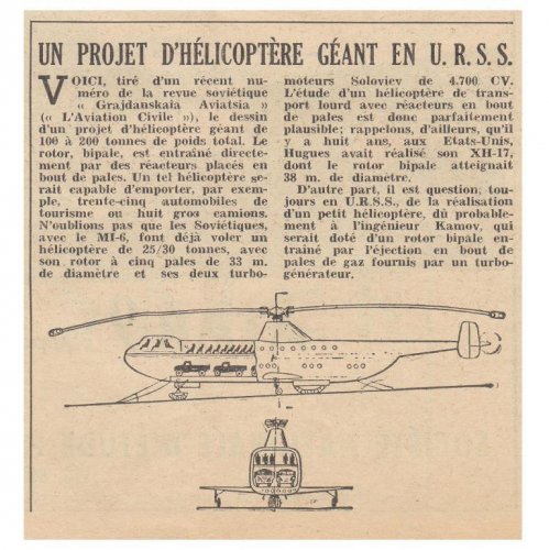 Kamov tip-jet heavy-lift helicopter project - Les Ailes - No. 1,752 - 21 Novembre 1959.......jpg