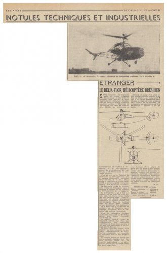 Instituto de Pesquisas e Desenvolvimento BF-1 Beija-Flôr helicopter prototype - Les Ailes - No.jpg