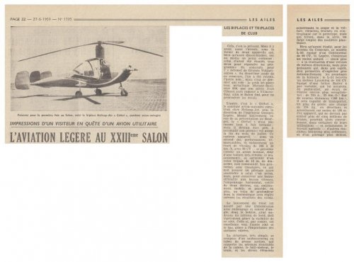 Helicop-Air L-50 Girhel autogiro project - Les Ailes - No. 1,735 -27 Juin 1959.......jpg