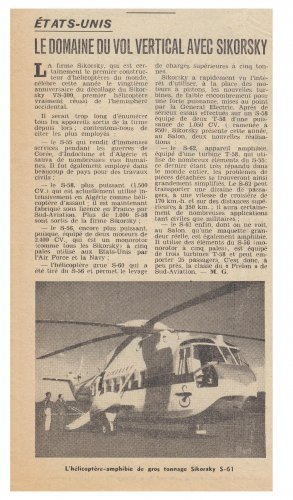 Sikorsky S-61N transport helicopter mock-up - Les Ailes - No. 1,734 - 20 Juin 1959.......jpg