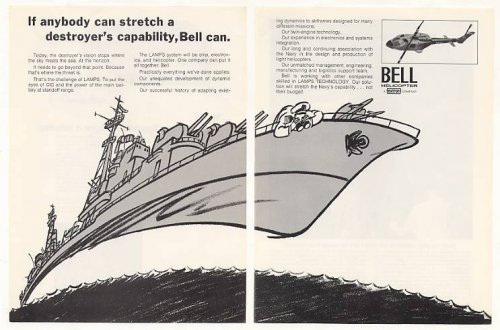 1971 Navy LAMPS Ship art Bell Helicopter 2-Page Ad.JPG