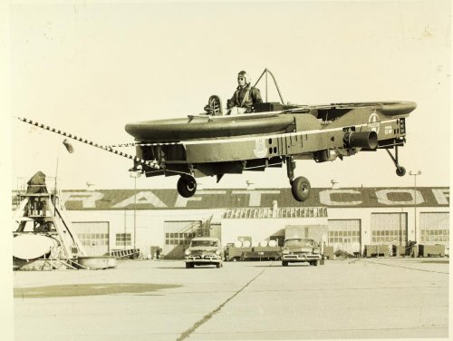 AIRGEEP I first flight on 22 Sept 1958 over parking area.jpg