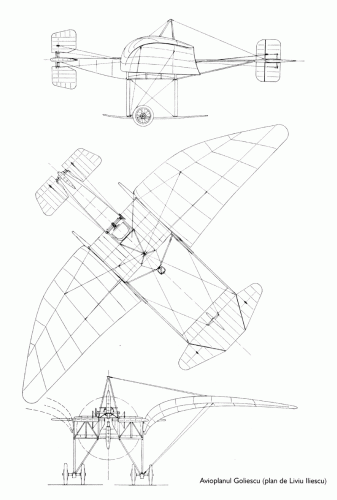 Avioplanul Goliescu 1 three-view small.gif