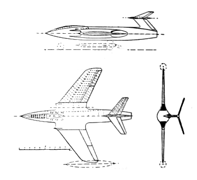 High speed airplane with turbine-and-ramjet engines in the wing roots.gif
