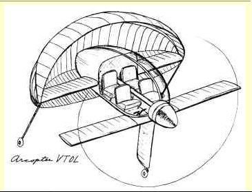 Figure 27—Twin-Engine, Four-Place Arcopter VTOL Concept, Flaps Down.jpg