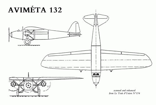 Aviméta 132 three-view.gif