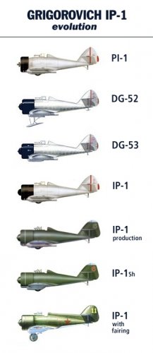 Grigorovich IP-1 evolution.jpg