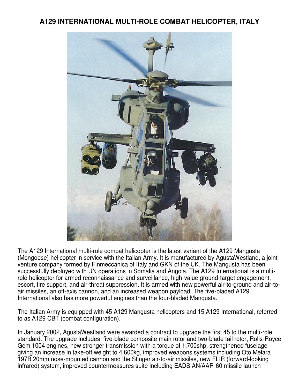 A129 international multi role combat helicopter, italy by PrinceFlyer -  Issuu